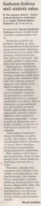 Newspaper review of Sanna Karlsson-Sutisna's painting exhibition Kuu uppoaa mereen at Taidesalonki, published in Helsingin Sanomat, August 2004.
